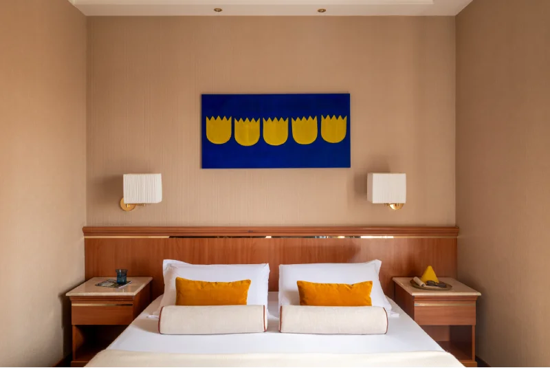 Camera Classic matrimoniale con letto king size e design elegante, soggiorno confortevole vicino a Roma Termini e Piazza della Repubblica - Hotel Diocleziano, BZAR hotels a Roma