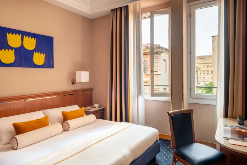 Camera Superior con ampie finestre e vista sul centro di Roma, elegante soggiorno vicino a Piazza della Repubblica - Hotel Diocleziano, BZAR hotels a Roma